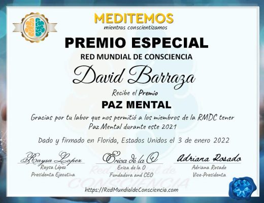 David Barraza - Premio Paz Mental